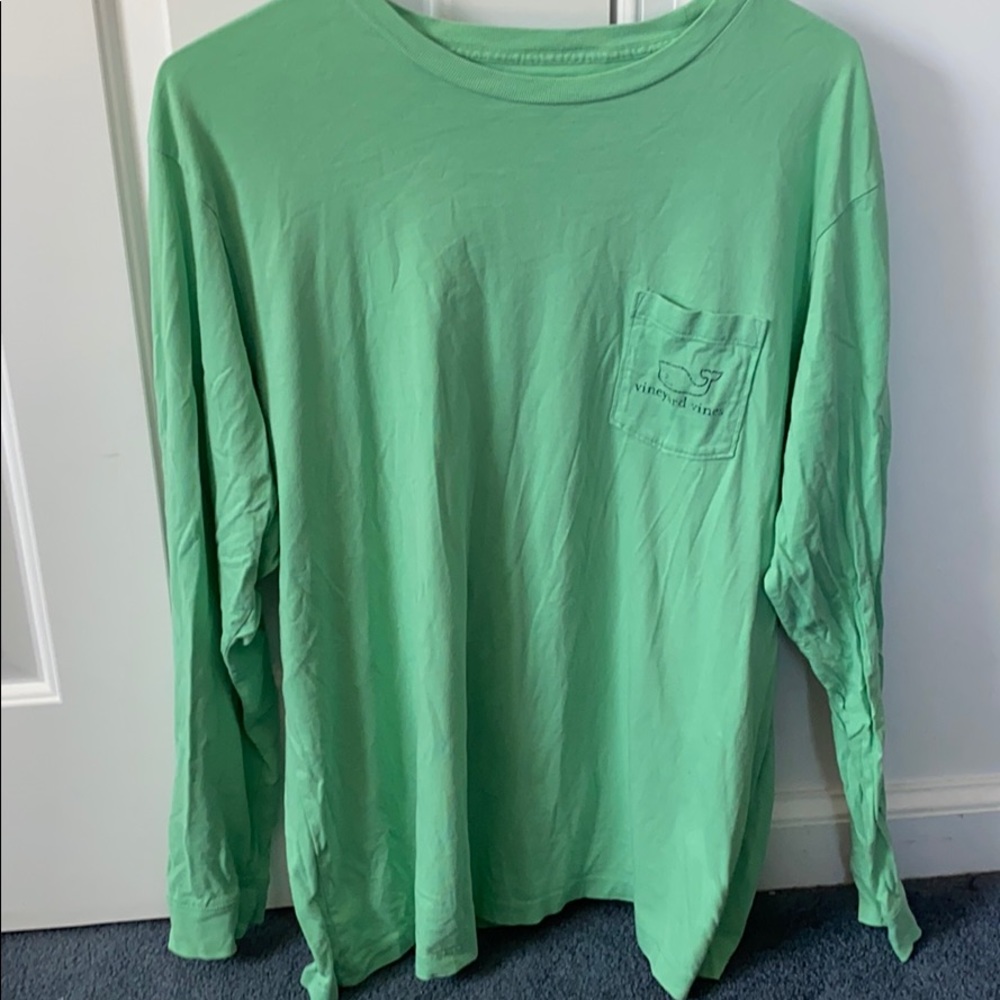 Lighter Green Long Sleeve Vineyard Vines Shirt